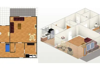 Plan de l'établissement Appartement agréable à Val-d'Isère pour 6 pers. - Animaux admis - FR-1-694-281