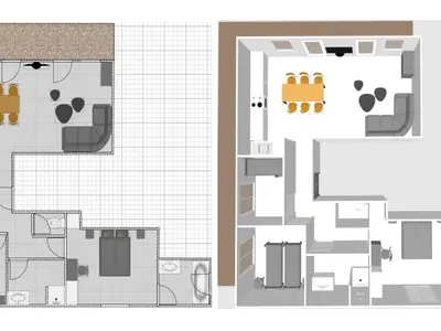 Plan de l'établissement 4P rénové au pied des pistes avec balcon et WIFI à Val-d'Isère - FR-1-694-309