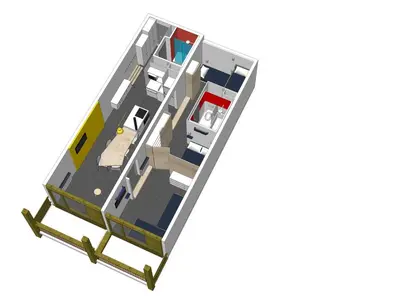 Plan de l'établissement Appartement rénové 3 pièces, balcon, 6-7 pers, WIFI - FR-1-346-538