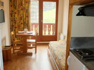 Cuisine ou kitchenette dans l'établissement Studio lumineux 3 pers. au cœur de Tignes Le Val Claret, balcon - FR-1-502-471