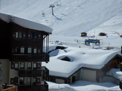 L'établissement Studio lumineux 3 pers. au cœur de Tignes Le Val Claret, balcon - FR-1-502-471 en hiver