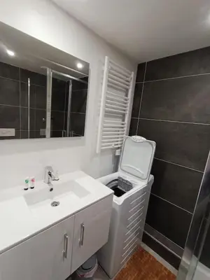Salle de bains dans l'établissement Studio pied des pistes Arcs 2000 - Résidence le Varet