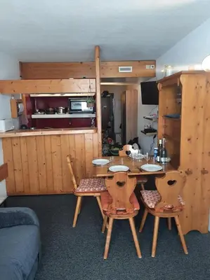 Cuisine ou kitchenette dans l'établissement Studio pied des pistes Arcs 2000 - Résidence le Varet