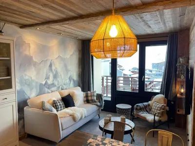 Coin salon dans l'établissement MyHome - Chamallow - appart 4-6 places rénové - cosy et confort !