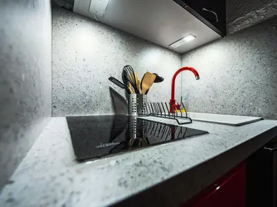 Cuisine ou kitchenette dans l'établissement Résidence Bec Rouge - Studio lumineux·Skis aux pieds·Balcon MAE-6794