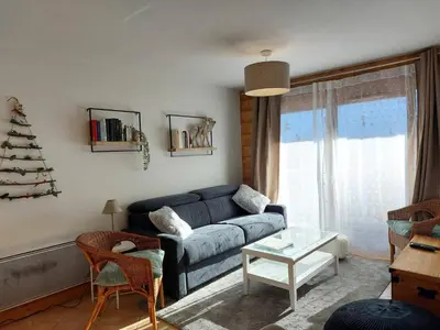 Coin salon dans l'établissement Résidence L'iseran - Charmant appartement de 3 pièces dans une résidence proche des pistes dans le quartier du Chantel. MAE-5324