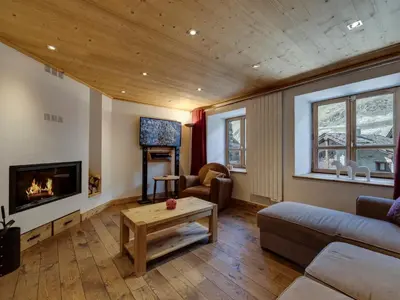 Coin salon dans l'établissement L'Aigle du Laisinant duplex de 90m2 à Val d'Isere