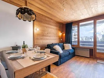 Coin salon dans l'établissement Apartment Le Curling A - Val Claret-23 by Interhome
