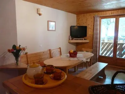 Télévision ou salle de divertissement dans l'établissement Chalet Les Eterlous