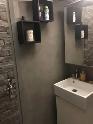 Salle de bains dans l'établissement Tignes le lac, au pied des pistes, Ski in-out.