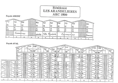 Plan de l'établissement Résidence Arandelieres - Très bel appartement entièrement rénové pour 4 personnes, au coeur de la station d'Arc 1800 MAE-0864