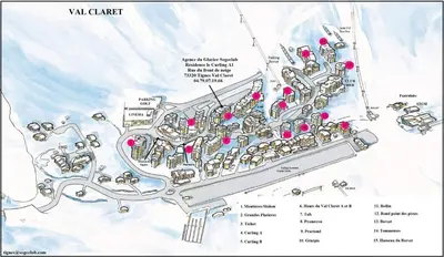 Plan de l'établissement Les Hauts Du Val Claret A - Studio cabine très cosy au centre pied de pistes MAE-1334