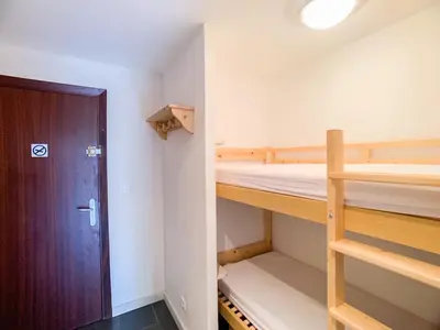 Un ou plusieurs lits superposés dans un hébergement de l'établissement Confort, 3 pièces rénové, près des pistes, 9 pers, balcon à Tignes - FR-1-502-477
