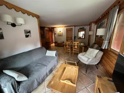 Coin salon dans l'établissement Appartments in Tignes Ecrin des Neiges