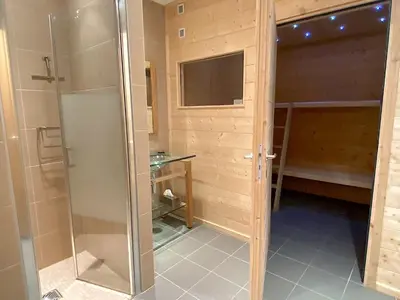 Salle de bains dans l'établissement Chalet Kiriolé