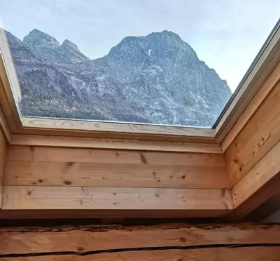 Vue générale sur la montagne ou vue sur la montagne depuis l'appartement