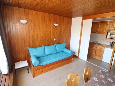 Cuisine ou kitchenette dans l'établissement Studio cabine lumineux au cœur de Tignes, balcon, animaux acceptés - FR-1-502-483