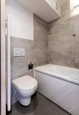 Salle de bains dans l'établissement Appartement Arc 2000 Rénové 5 personnes Paradiski