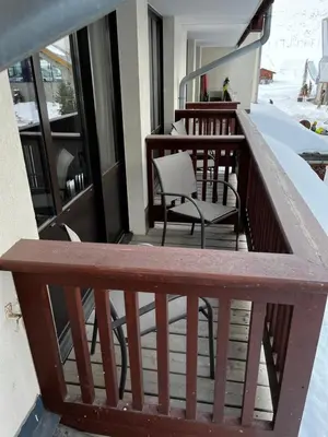 Balcon ou terrasse dans l'établissement Val Claret, Tignes Appt cosy 5-6pers Location dimanche dimanche en saison