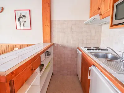 Cuisine ou kitchenette dans l'établissement Studio lumineux au pied des pistes avec balcon à Tignes - FR-1-502-495